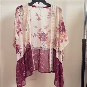 Jolt Cream Asymmetrical kimono